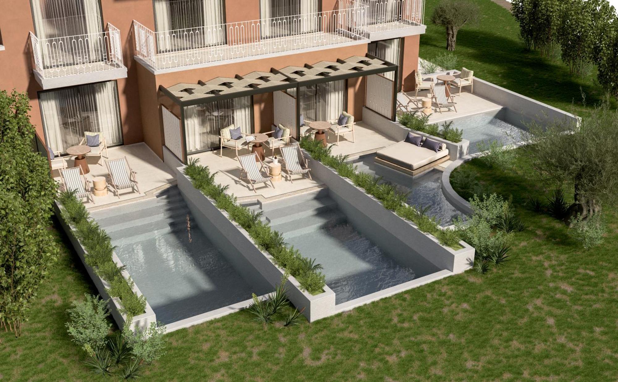 Sentido Apollo Palace Mesongí Eksteriør bilde 3D rendering of a hotel