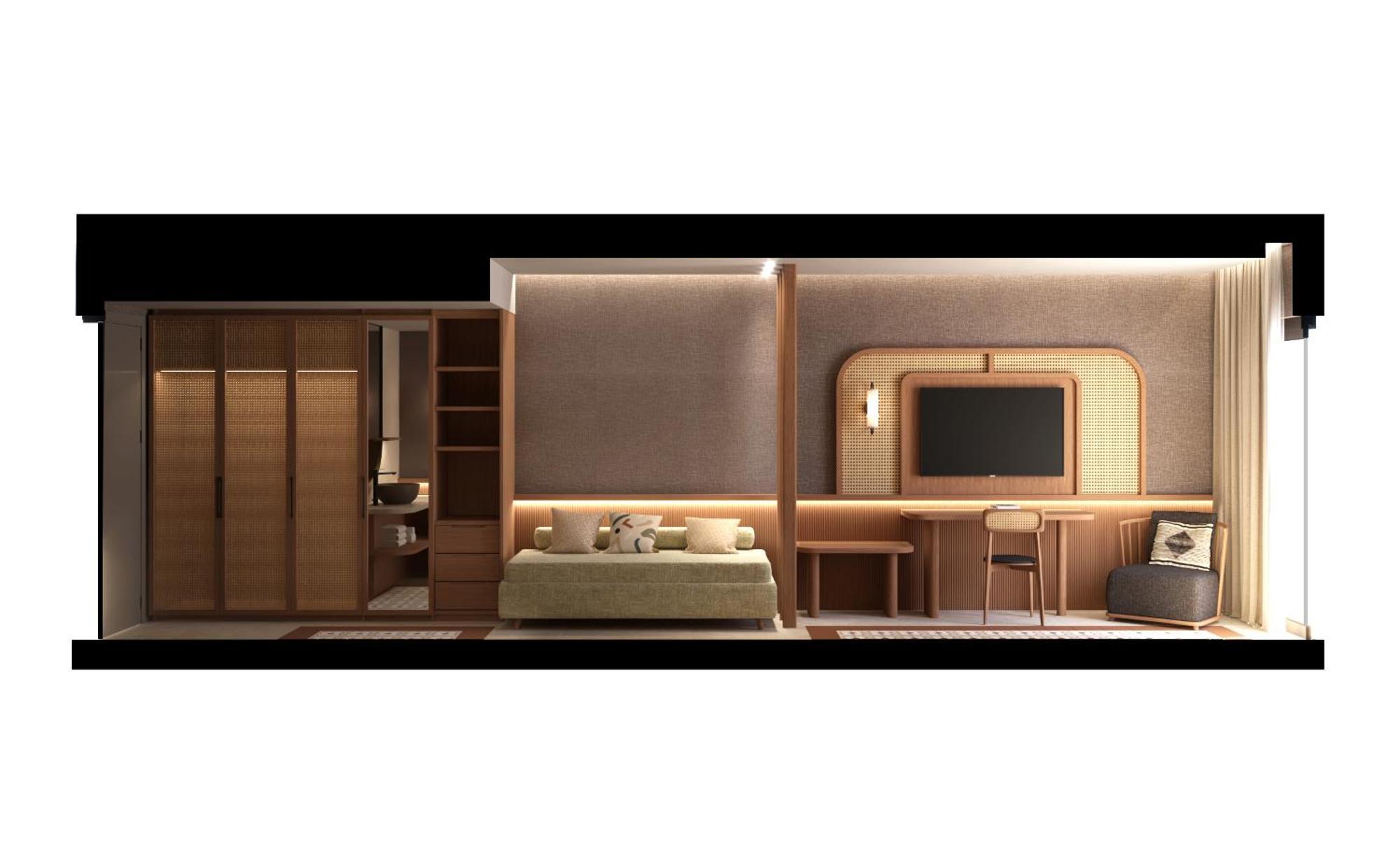 Sentido Apollo Palace Mesongí Eksteriør bilde A 3D rendering of a hotel room